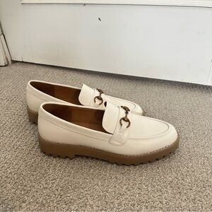 a new day Cream Loafers with Brown Soles